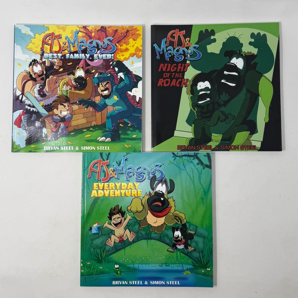 AJ & Magnus Book Lot 3 Bryan‎ Simon Steel Best Family Ever Night Roach Adventure